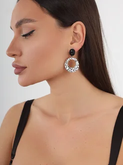 Модные серьги бижутерия асимметричные