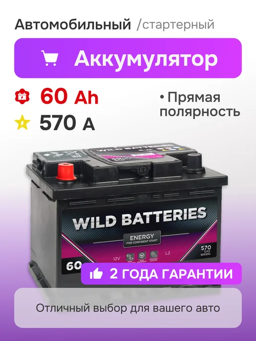 WILD BATTERIES 60 А·ч 570 A прямая